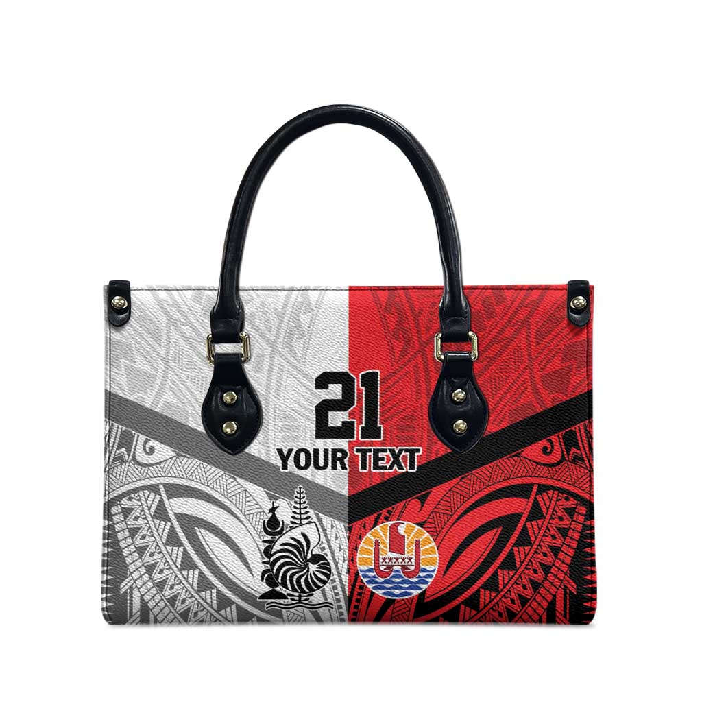 New Caledonia-Tahiti Football Custom Leather Bag Together Go Champions - Polynesian Pride