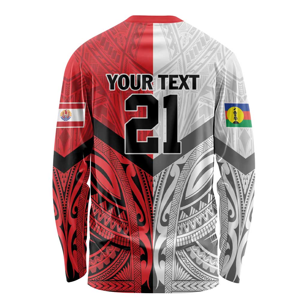 New Caledonia-Tahiti Football Custom Long Sleeve Shirt Together Go Champions