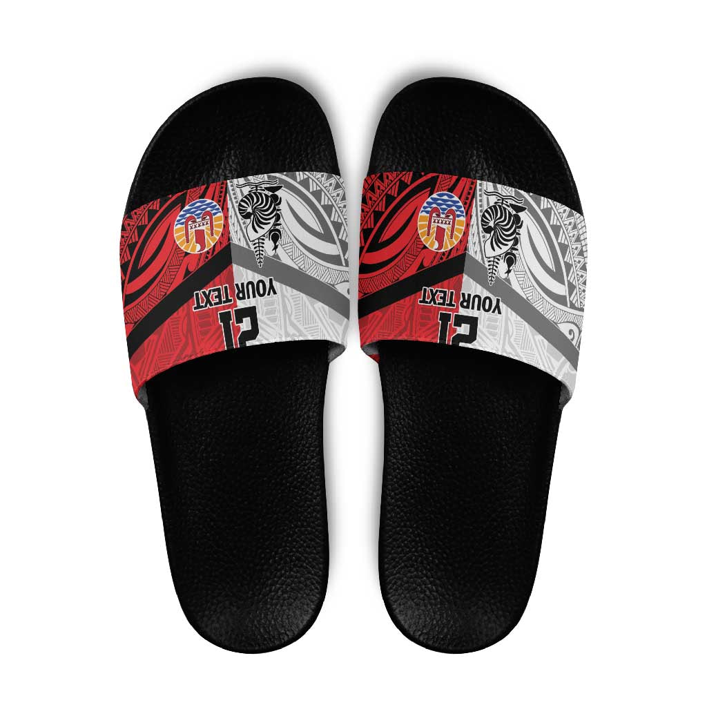 New Caledonia-Tahiti Football Custom Slide Sandals Together Go Champions - Polynesian Pride