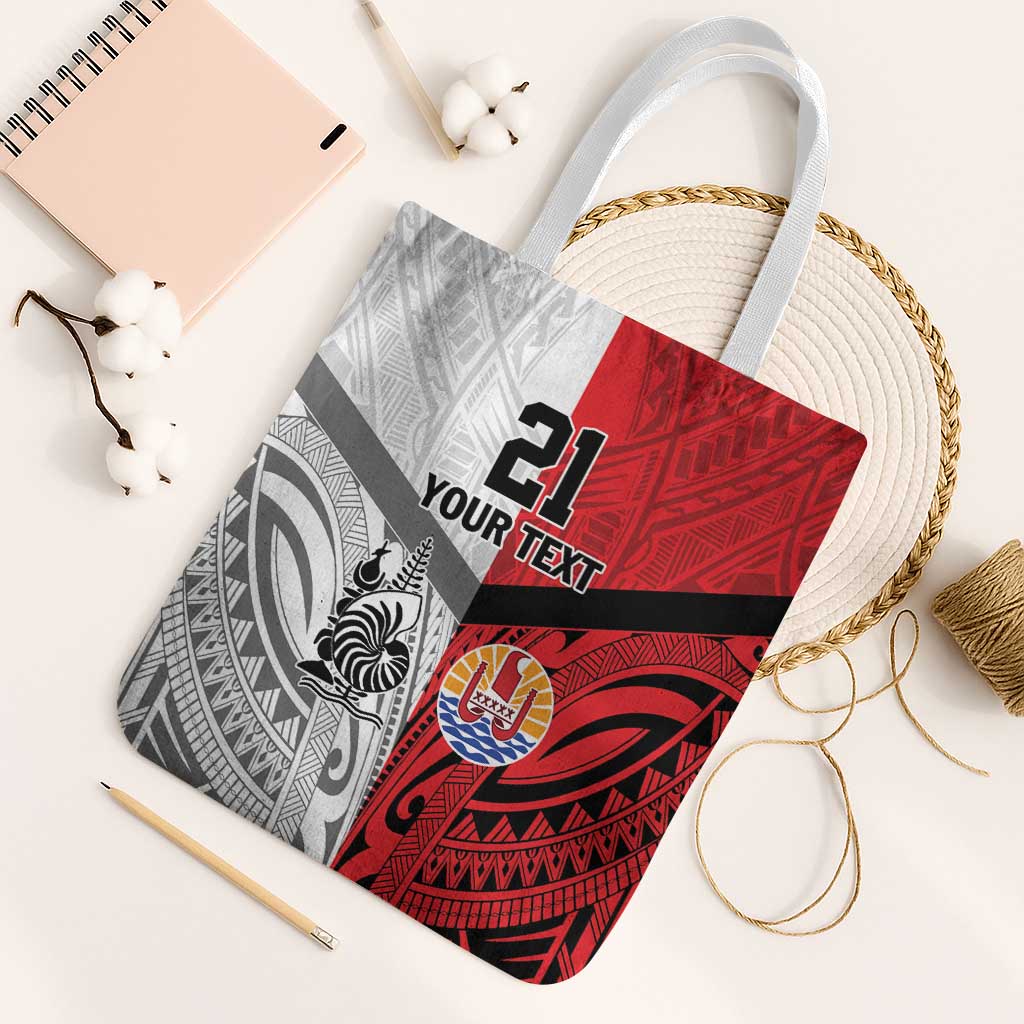 New Caledonia-Tahiti Football Custom Tote Bag Together Go Champions - Polynesian Pride