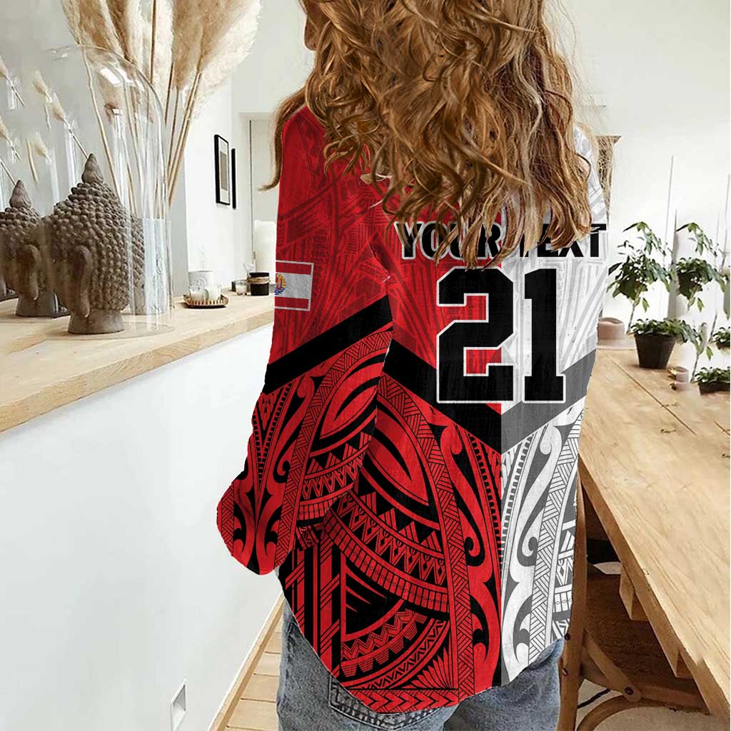 New Caledonia-Tahiti Football Custom Women Casual Shirt Together Go Champions