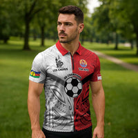 New Caledonia-Tahiti Football Custom Zipper Polo Shirt Together Go Champions - Polynesian Pride