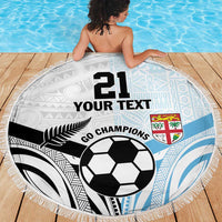 New Zealand-Fiji Football Custom Beach Blanket Together Go Champions