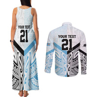 New Zealand-Fiji Football Custom Couples Matching Tank Maxi Dress and Long Sleeve Button Shirt Together Go Champions LT9 - Polynesian Pride