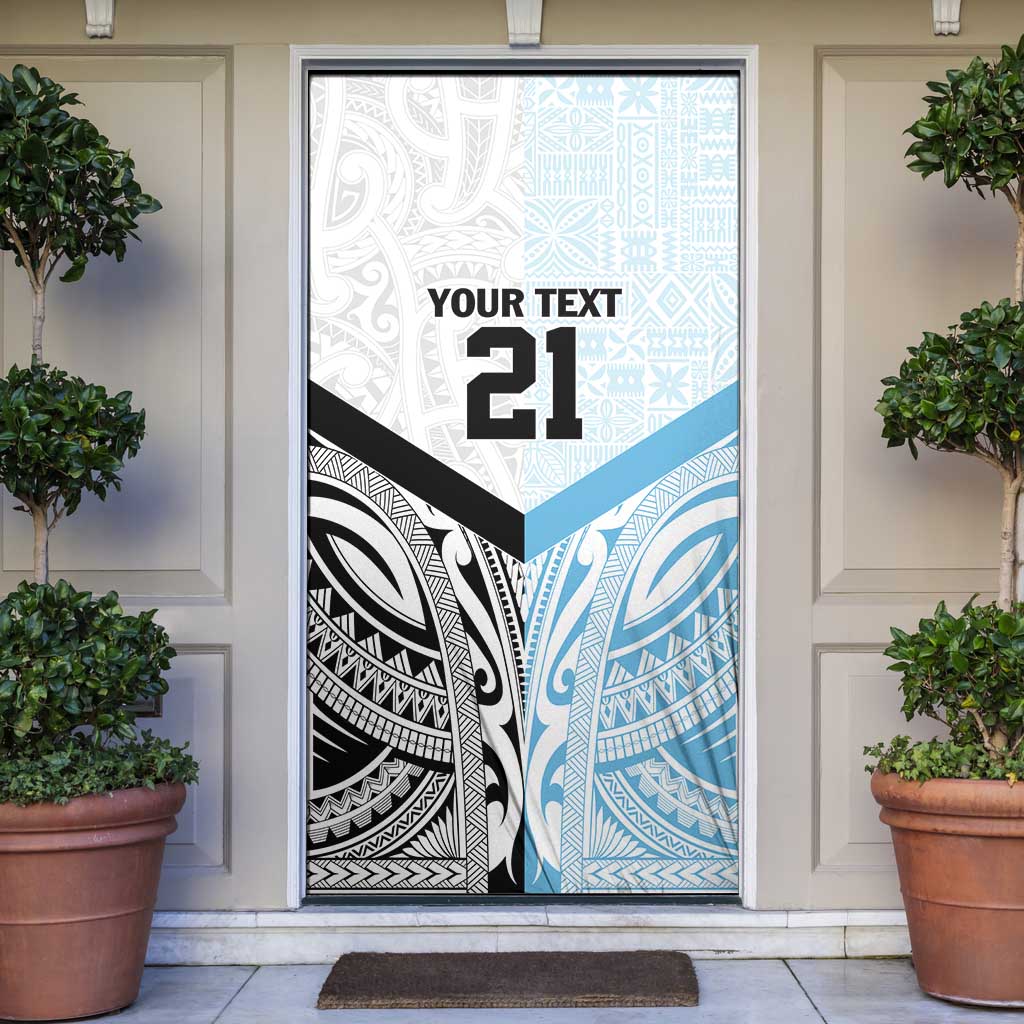 New Zealand-Fiji Football Custom Door Cover Together Go Champions - Polynesian Pride