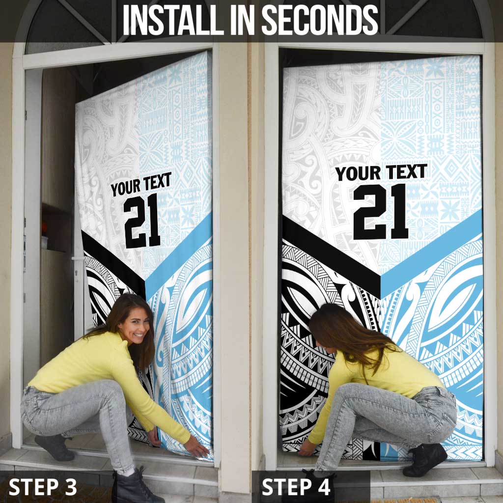 New Zealand-Fiji Football Custom Door Cover Together Go Champions - Polynesian Pride