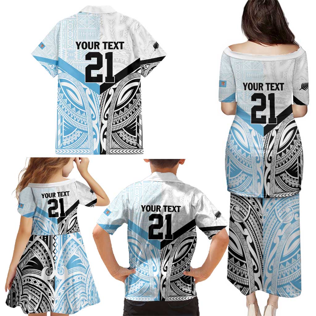 New Zealand-Fiji Football Custom Family Matching Puletasi and Hawaiian Shirt Together Go Champions LT9 - Polynesian Pride