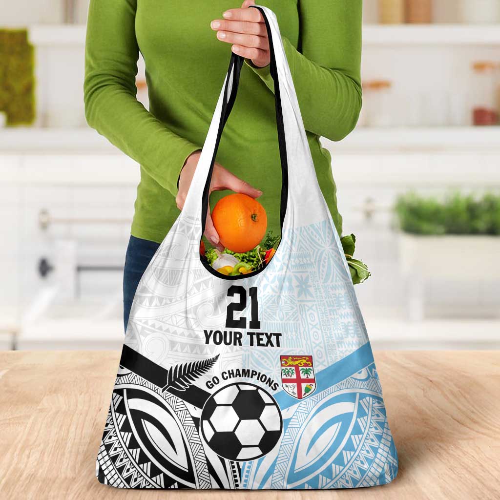 New Zealand-Fiji Football Custom Grocery Bag Together Go Champions