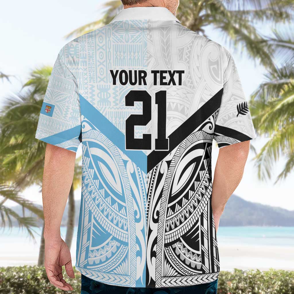 New Zealand-Fiji Football Custom Hawaiian Shirt Together Go Champions