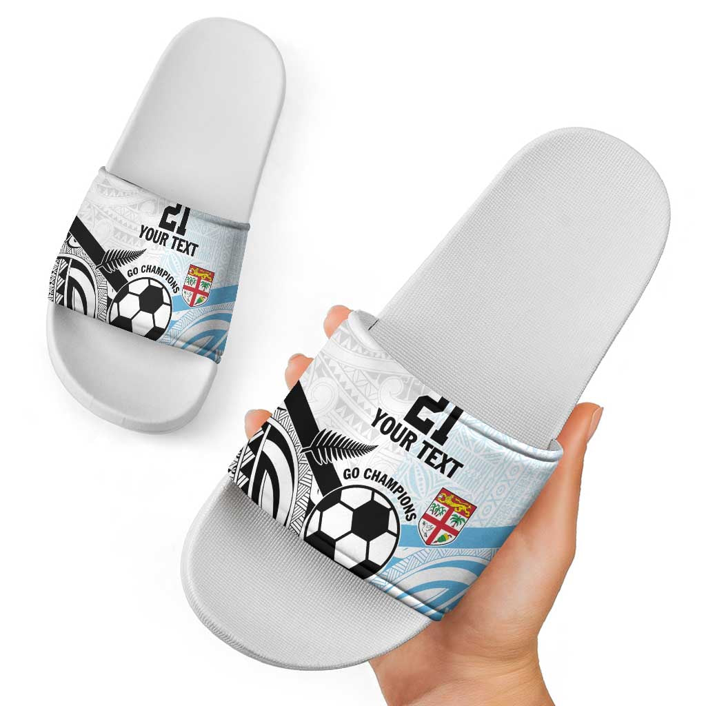 New Zealand-Fiji Football Custom Slide Sandals Together Go Champions - Polynesian Pride