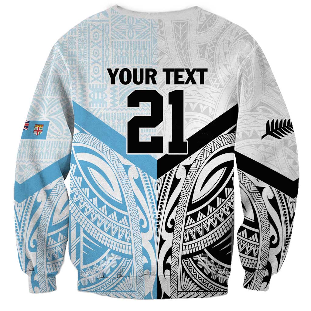 New Zealand-Fiji Football Custom Sweatshirt Together Go Champions LT9 - Polynesian Pride
