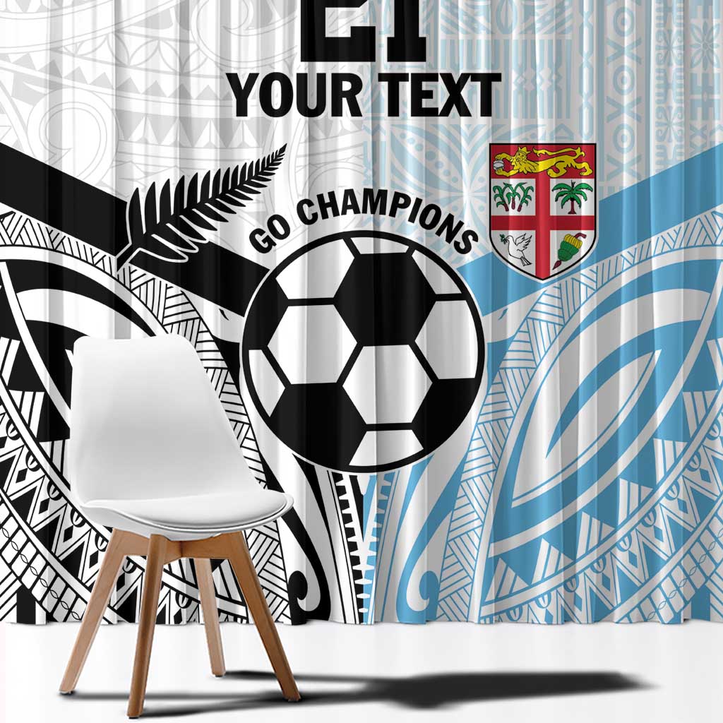 New Zealand-Fiji Football Custom Window Curtain Together Go Champions