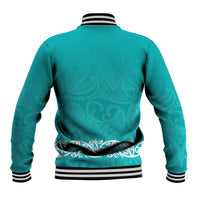 New Zealand Nurses Week Baseball Jacket Maori Kowhaiwhai Cyan Tribal LT9 - Polynesian Pride