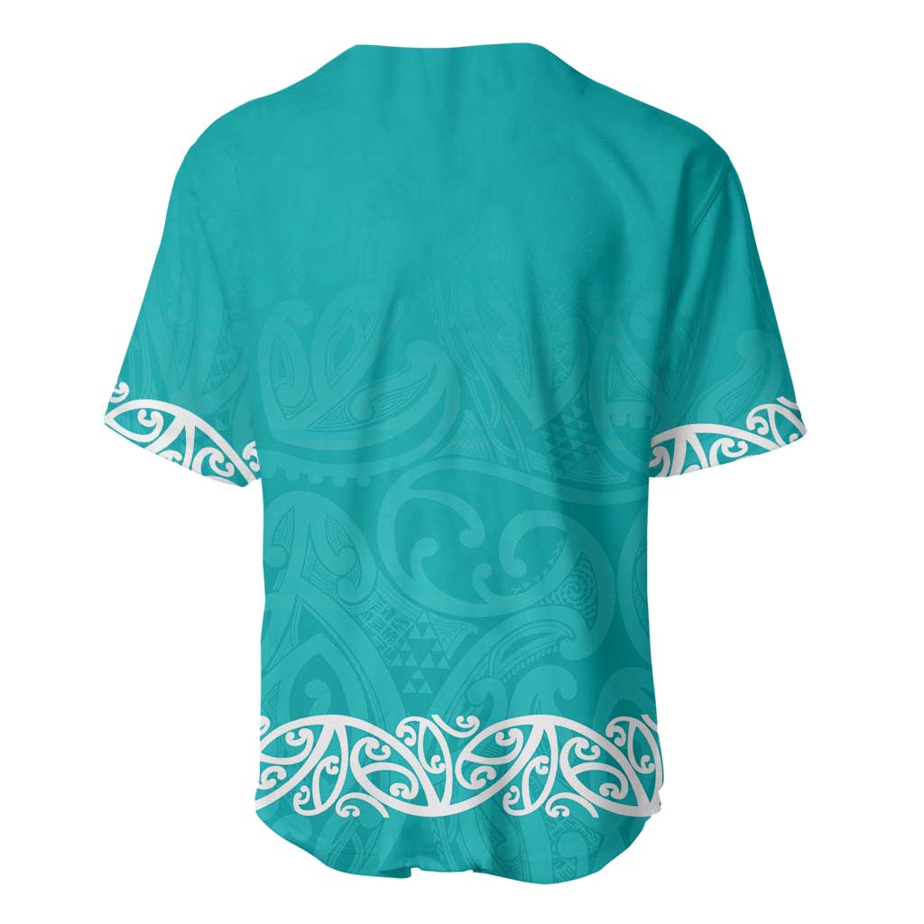 New Zealand Nurses Week Baseball Jersey Maori Kowhaiwhai Cyan Tribal LT9 - Polynesian Pride