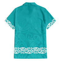 New Zealand Nurses Week Hawaiian Shirt Maori Kowhaiwhai Cyan Tribal