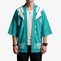 New Zealand Nurses Week Kimono Maori Kowhaiwhai Cyan Tribal