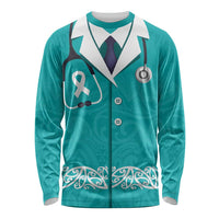New Zealand Nurses Week Long Sleeve Shirt Maori Kowhaiwhai Cyan Tribal