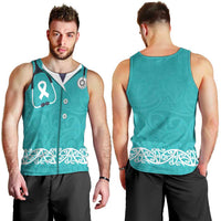 New Zealand Nurses Week Men Tank Top Maori Kowhaiwhai Cyan Tribal