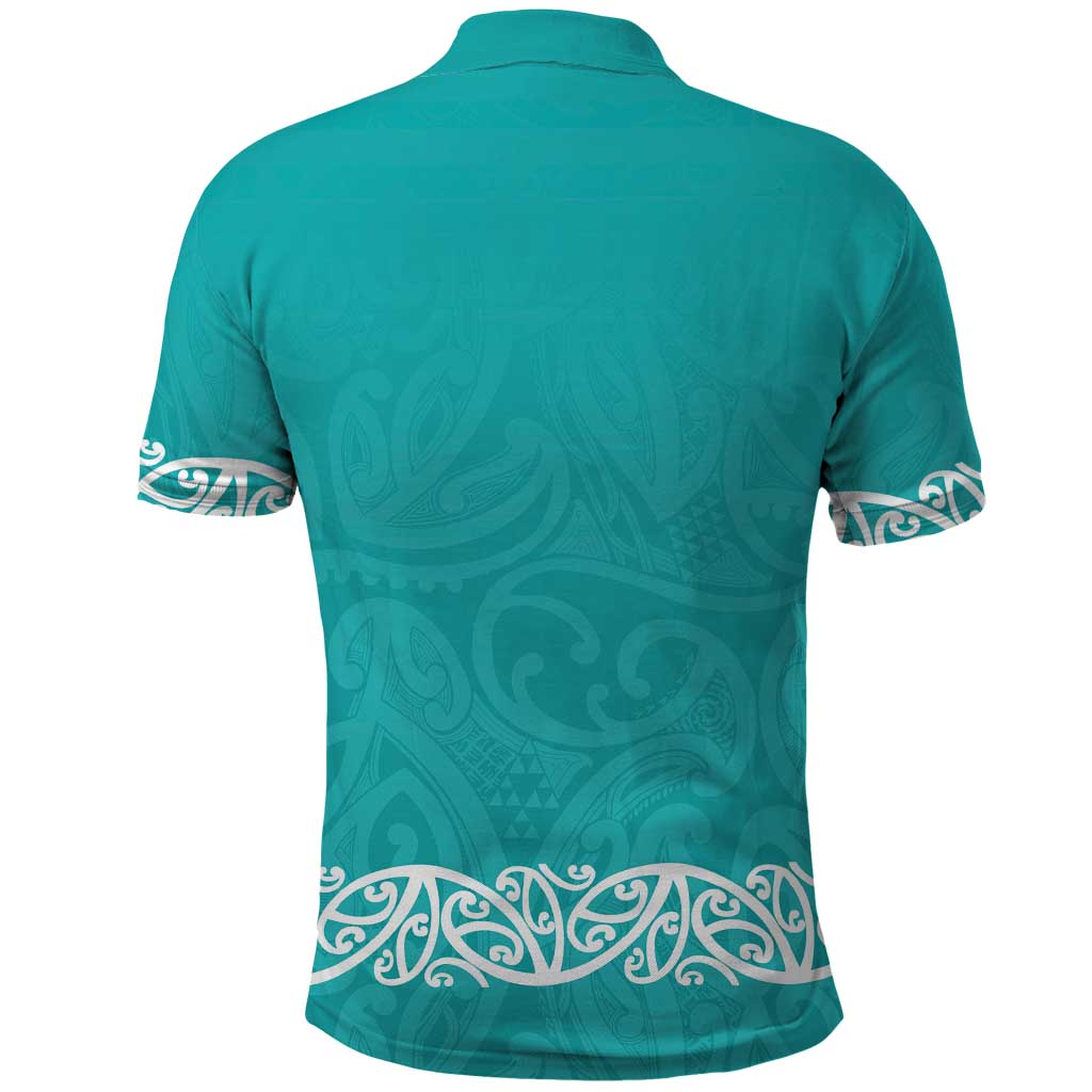 New Zealand Nurses Week Polo Shirt Maori Kowhaiwhai Cyan Tribal
