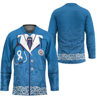 New Zealand Nurses Week Hockey Jersey Maori Kowhaiwhai Blue Tribal