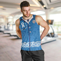 New Zealand Nurses Week Men Tank Top Maori Kowhaiwhai Blue Tribal LT9 Blue - Polynesian Pride