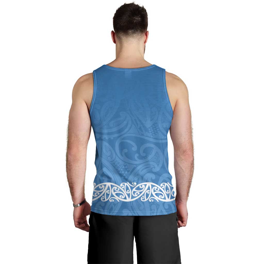 New Zealand Nurses Week Men Tank Top Maori Kowhaiwhai Blue Tribal LT9 - Polynesian Pride