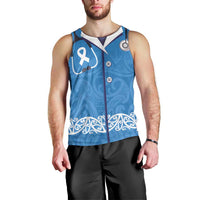 New Zealand Nurses Week Men Tank Top Maori Kowhaiwhai Blue Tribal LT9 - Polynesian Pride