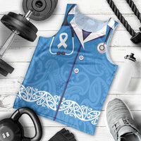 New Zealand Nurses Week Men Tank Top Maori Kowhaiwhai Blue Tribal LT9 - Polynesian Pride