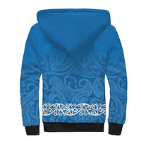 New Zealand Nurses Week Sherpa Hoodie Maori Kowhaiwhai Blue Tribal