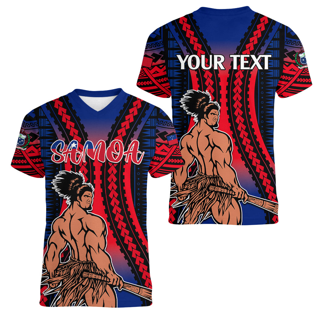 Custom Polynesian Samoa Independence Day Women V Neck T Shirt Polynesian Pacific Tribal LT9 - Polynesian Pride