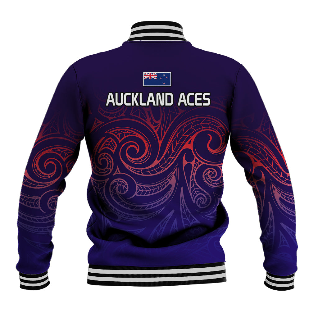 New Zealand Auckland Cricket Baseball Jacket Maori Traditional Ethnic Style LT9 - Polynesian Pride