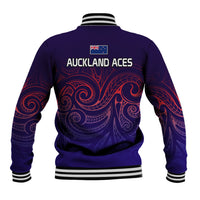 New Zealand Auckland Cricket Baseball Jacket Maori Traditional Ethnic Style LT9 - Polynesian Pride