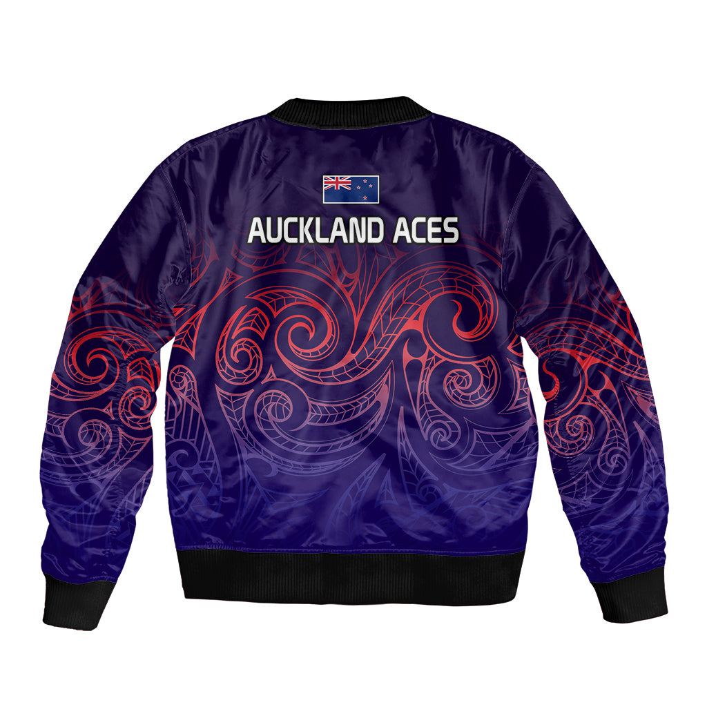 New Zealand Auckland Cricket Bomber Jacket Maori Traditional Ethnic Style LT9 - Polynesian Pride