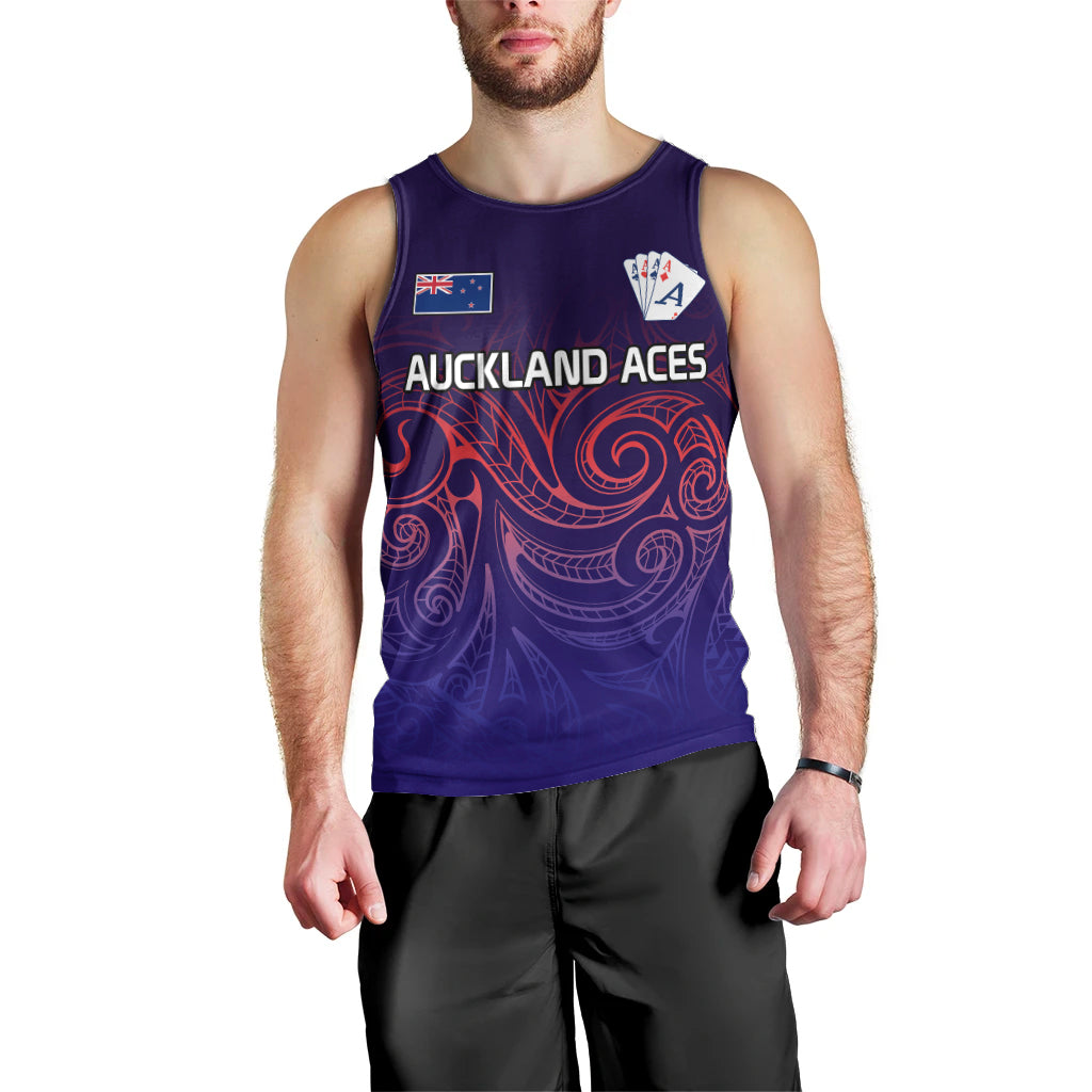 New Zealand Auckland Cricket Men Tank Top Maori Traditional Ethnic Style LT9 - Polynesian Pride