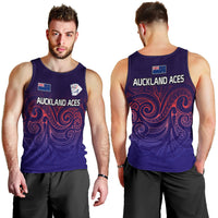 New Zealand Auckland Cricket Men Tank Top Maori Traditional Ethnic Style LT9 - Polynesian Pride