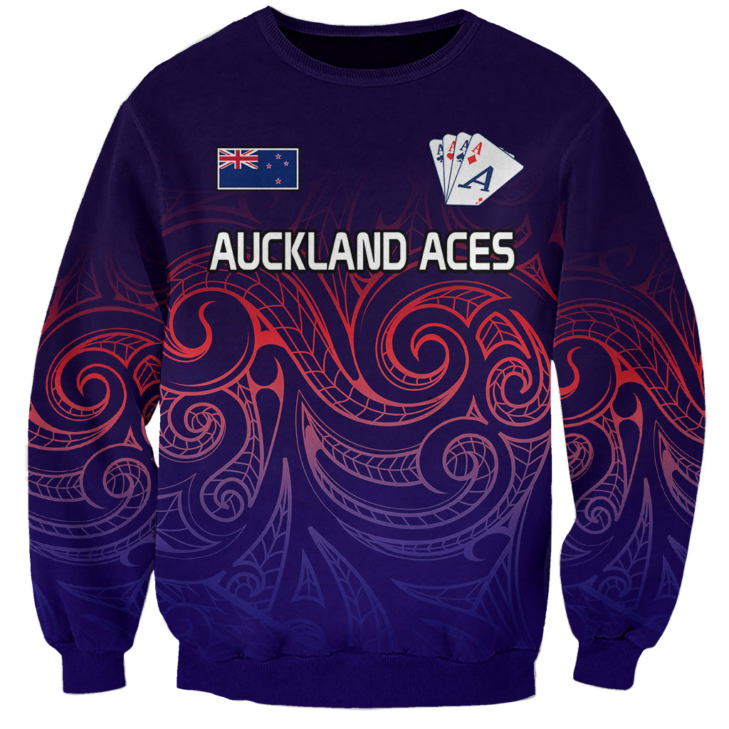 New Zealand Auckland Cricket Sweatshirt Maori Traditional Ethnic Style LT9 Unisex Gradient - Polynesian Pride