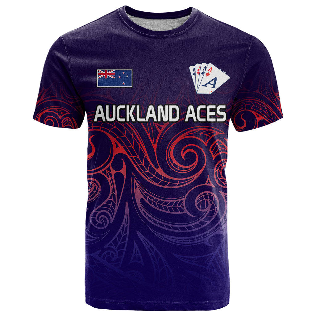 New Zealand Auckland Cricket T Shirt Maori Traditional Ethnic Style LT9 Gradient - Polynesian Pride