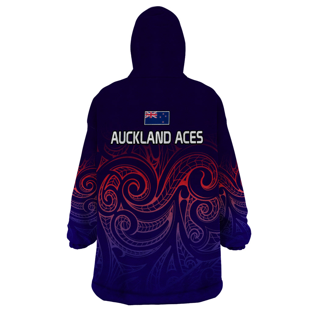 New Zealand Auckland Cricket Wearable Blanket Hoodie Maori Traditional Ethnic Style LT9 - Polynesian Pride