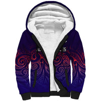(Custom Text And Number) New Zealand Auckland Cricket Sherpa Hoodie Maori Traditional Ethnic Style LT9 Unisex Gradient - Polynesian Pride
