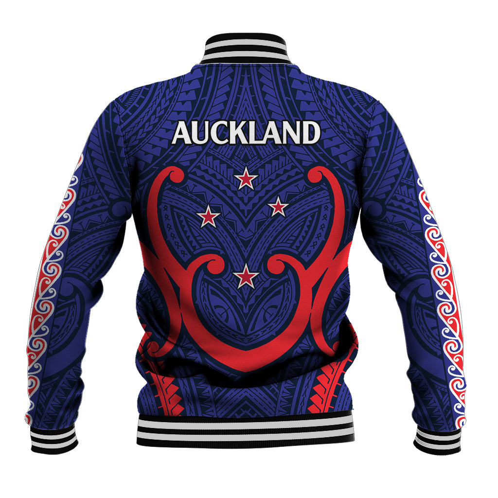 New Zealand Auckland Cricket Baseball Jacket Polynesian with Maori Koru LT9 - Polynesian Pride