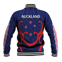 New Zealand Auckland Cricket Baseball Jacket Polynesian with Maori Koru LT9 - Polynesian Pride