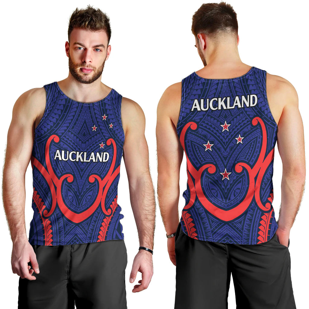 New Zealand Auckland Cricket Men Tank Top Polynesian with Maori Koru LT9 - Polynesian Pride