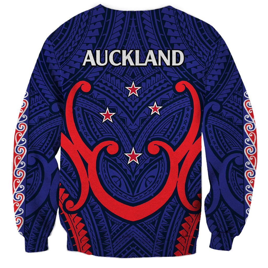 New Zealand Auckland Cricket Sweatshirt Polynesian with Maori Koru LT9 - Polynesian Pride