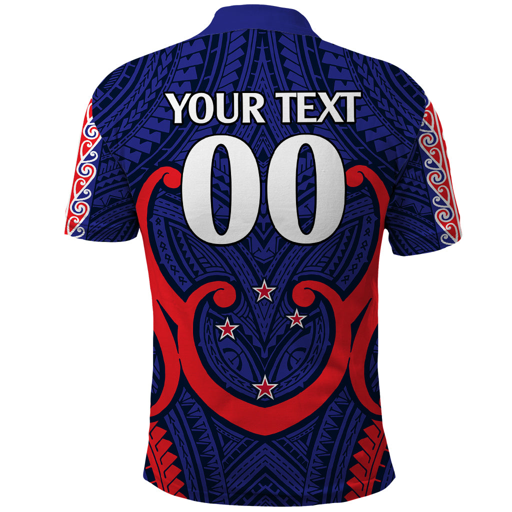 (Custom Text and Number) New Zealand Auckland Cricket Polo Shirt Polynesian with Maori Koru LT9 - Polynesian Pride