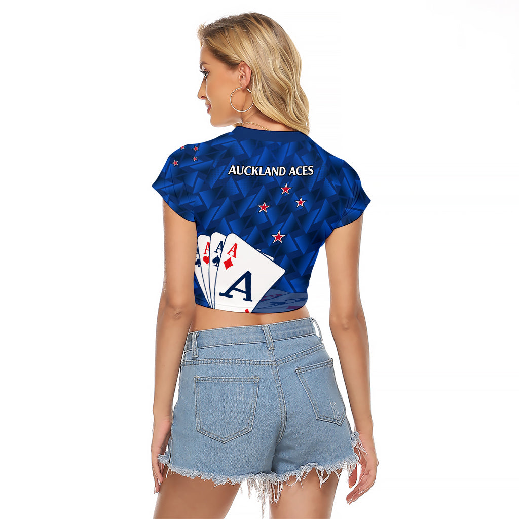 New Zealand Cricket Raglan Cropped T Shirt Auckland Aces Sporty Style LT9 - Polynesian Pride