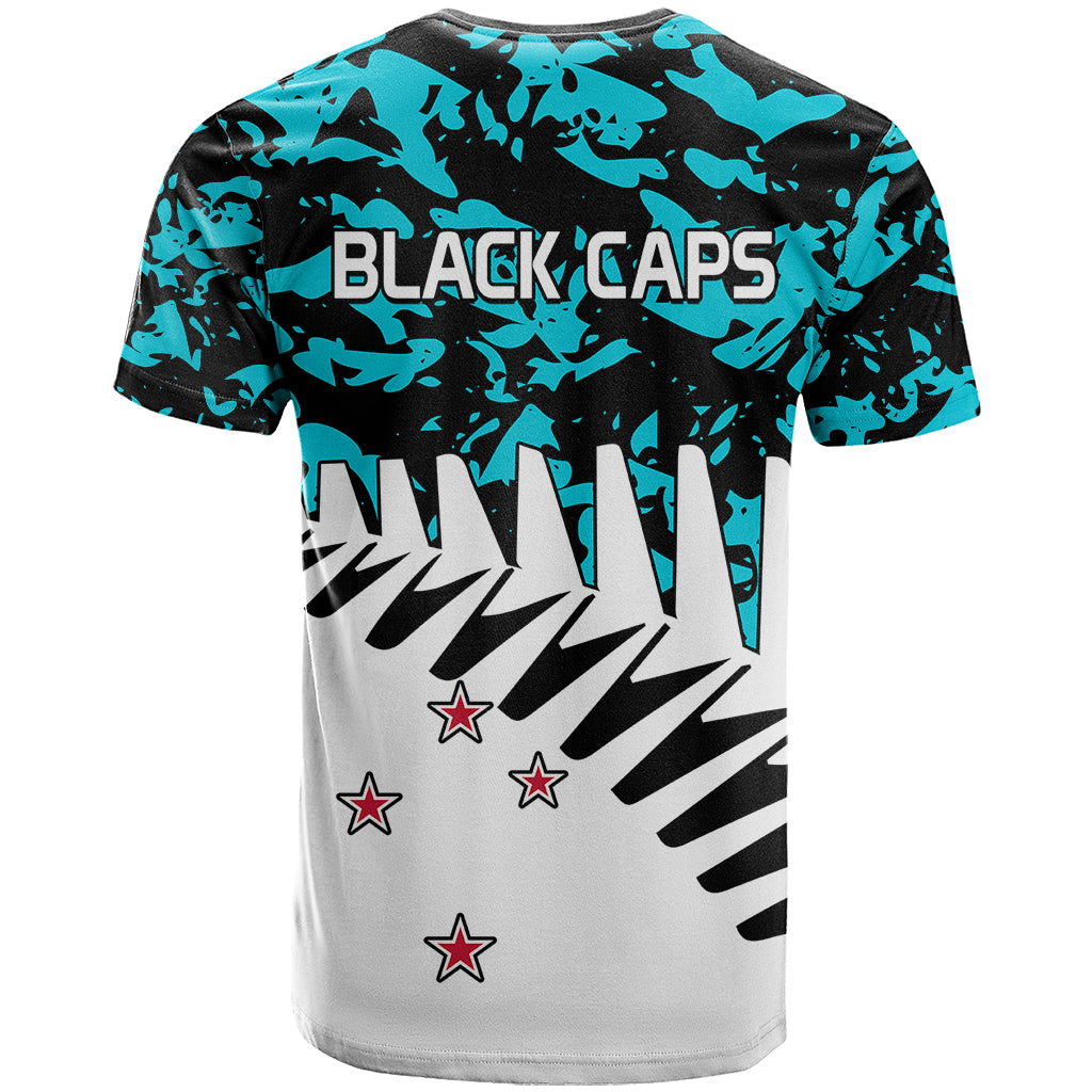New Zealand Cricket T Shirt Black Cap Sporty Style No2 LT9 - Polynesian Pride