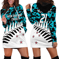 (Custom Text And Number) New Zealand Cricket Hoodie Dress Black Cap Sporty Style No2 LT9 - Polynesian Pride