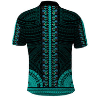African Dashiki Polo Shirt With Polynesian Pattern Teal LT9 - Polynesian Pride