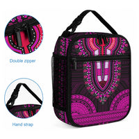 African Dashiki With Polynesian Pattern Pink Lunch Bag LT9 - Polynesian Pride