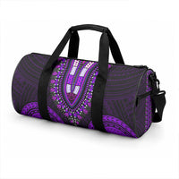 African Dashiki With Polynesian Pattern Purple Duffle Bag LT9 - Polynesian Pride